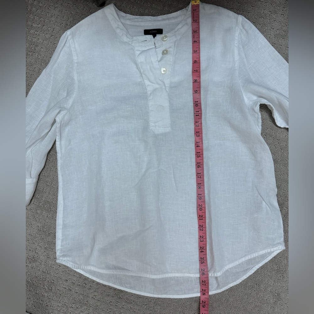 J. Crew White Linen Tunic Top - Picture 7 of 8
